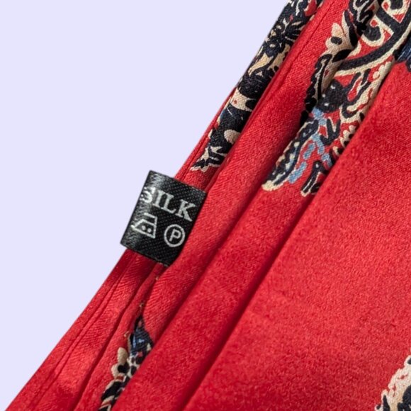 Vintage Silk Rectangular Fringe Scarf - Picture 5 of 5